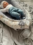 Loolay Bettnestchen MINKY/ Baumwolle BABYNEST Babykokon Hase Beige Bild 1