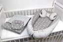 Loolay Bettnestchen Grau 100% Baumwolle Babykokon Reisebett Set Bild 1