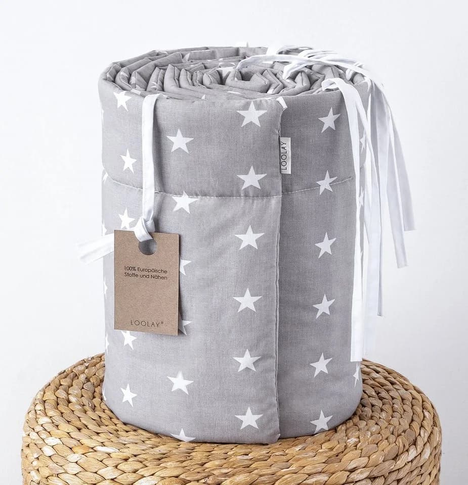 Loolay Bettnestchen Grau/Weiß 100% Baumwolle mit Silikon-Polyester Füllung - Bild 4