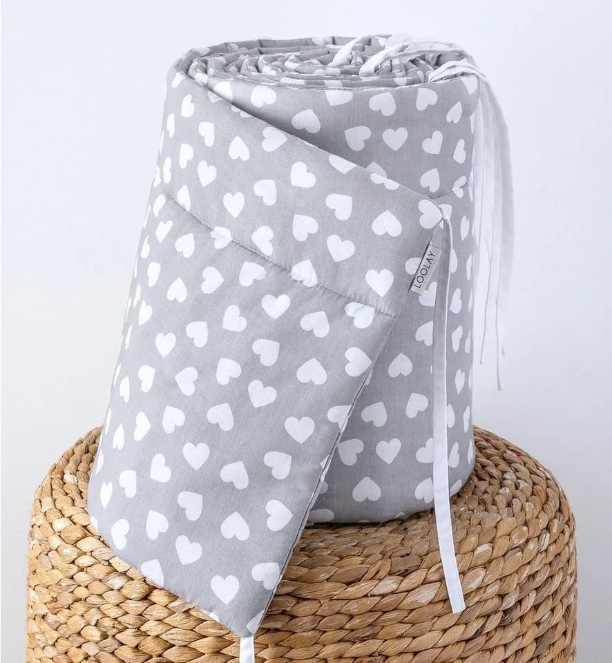 Loolay Bettnestchen Grau/Weiß 100% Baumwolle & Silikon-Polyester Füllung - Bild 2