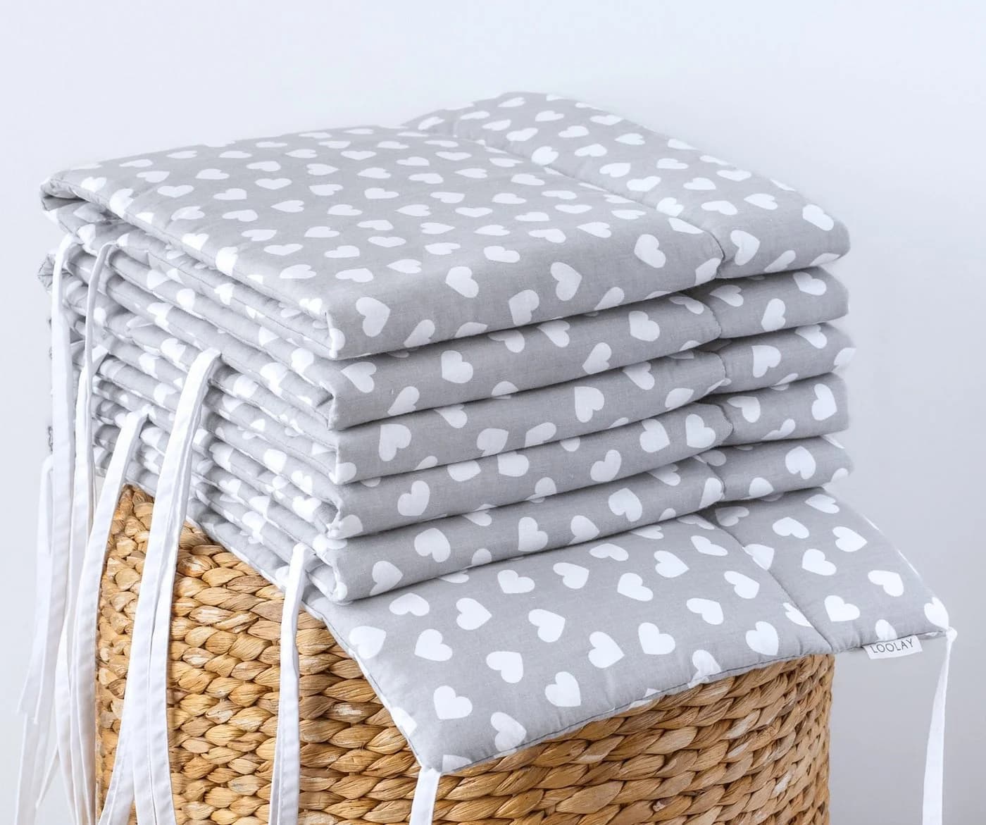 Loolay Bettnestchen Grau/Weiß 100% Baumwolle & Silikon-Polyester Füllung - Bild 3