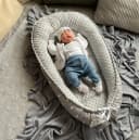 Loolay Bettnestchen MINKY/ Baumwolle Babykokon Grau Sterne Bild 4