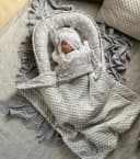 Loolay Bettnestchen Minky Grau Sterne 3-tlg. Premium Babygeschenk Bild 2