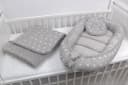 Loolay Bettnestchen Minky Grau Sterne 3-tlg. Premium Babygeschenk Bild 3