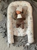 Loolay Bettnestchen 100% Baumwolle Beige/Grau Babykokon Bild 1