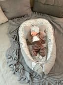 Loolay Bettnestchen 100% Baumwolle Beige/Grau Babykokon Bild 4
