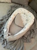 Loolay Bettnestchen BIO Baumwolle Beige/Grau Hasenmuster Babykokon Bild 1