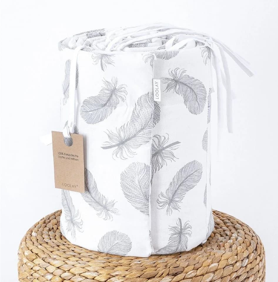 Loolay Bettnestchen Grau-Weiß Baumwolle Bettumrandung Babybett - Bild 3