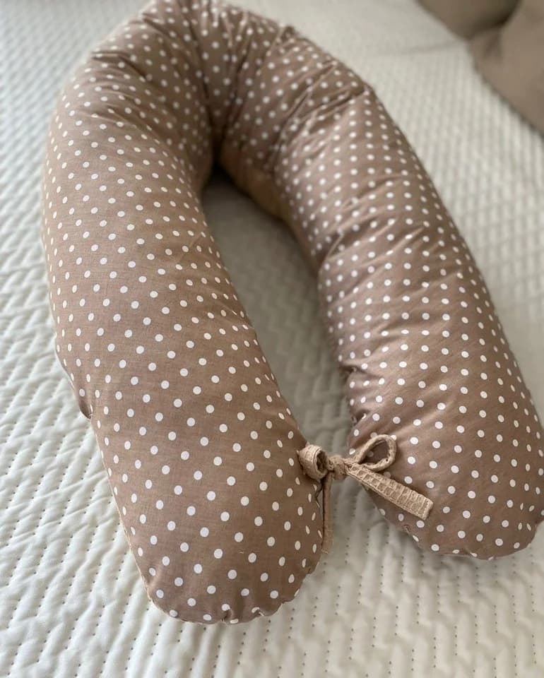 Loolay Stillkissen XXL 170cm Waffel & Glatt Baumwolle Beige Braun - Bild 3