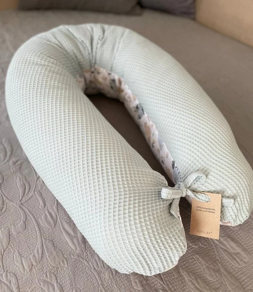 Loolay Stillkissen Hase Waffel Beige/Weiß/Rosa