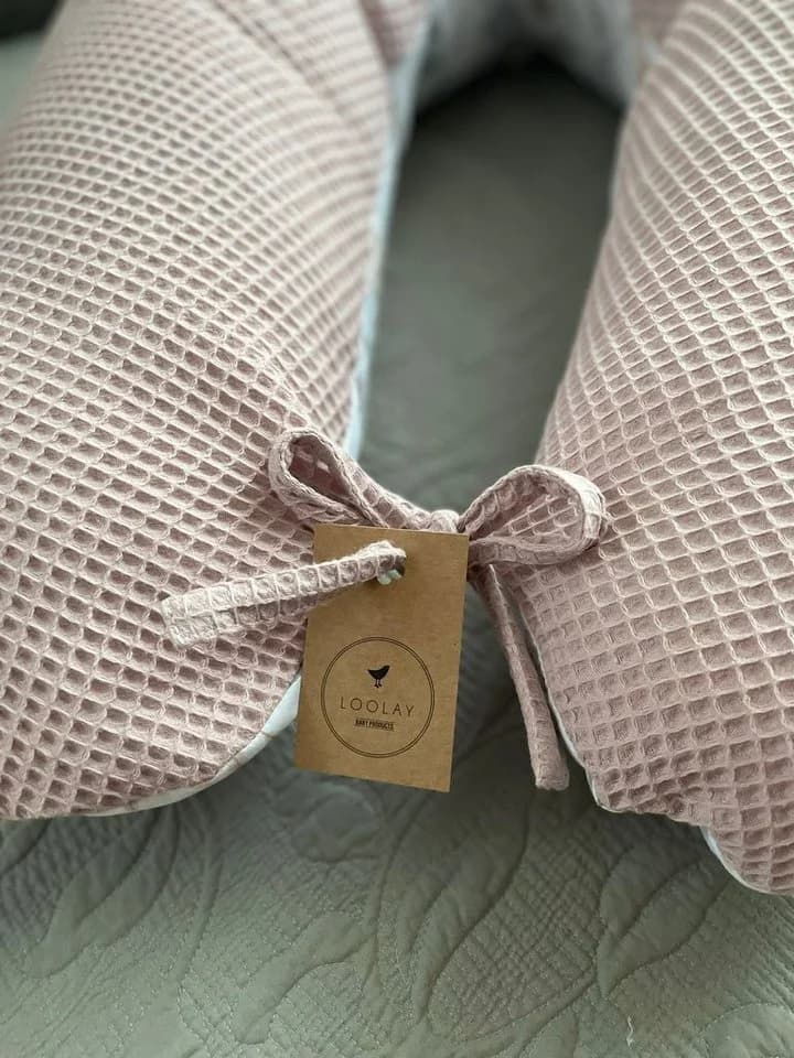 Loolay Stillkissen Waffelstruktur Beige/Weiß/Rosa - Bild 2