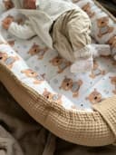 Loolay Bettnestchen Taupe Waffelpique Baumwolle Babykokon Bild 1