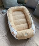 Loolay Bettnestchen Taupe Waffelpique Baumwolle Babykokon Bild 5