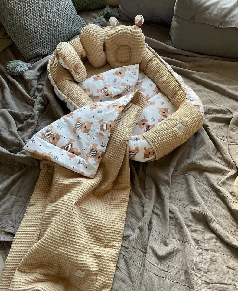 Loolay Bettnestchen Taupe Waffelpique Baumwolle - Bild 2