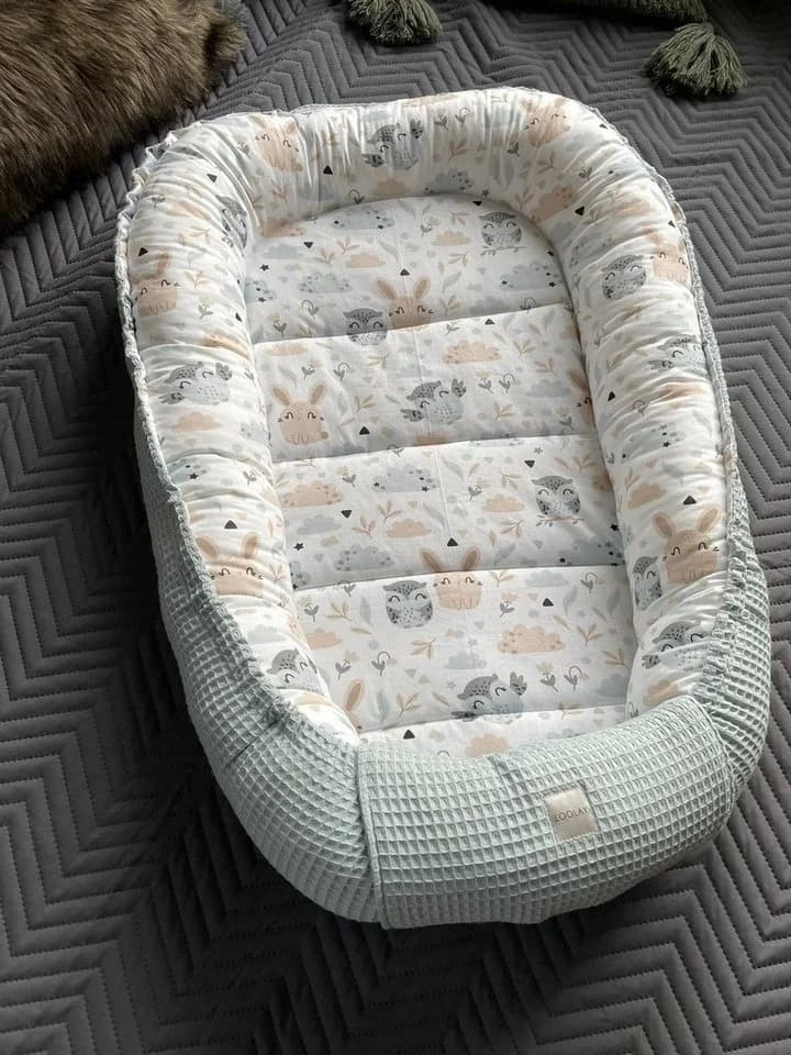 Loolay Bettnestchen Beige/Weiß Waffelstoff Baumwolle Reisebett