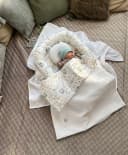 Loolay Bettnestchen Weiß/Beige Waffelstoff 8-tlg. Set Bild 3