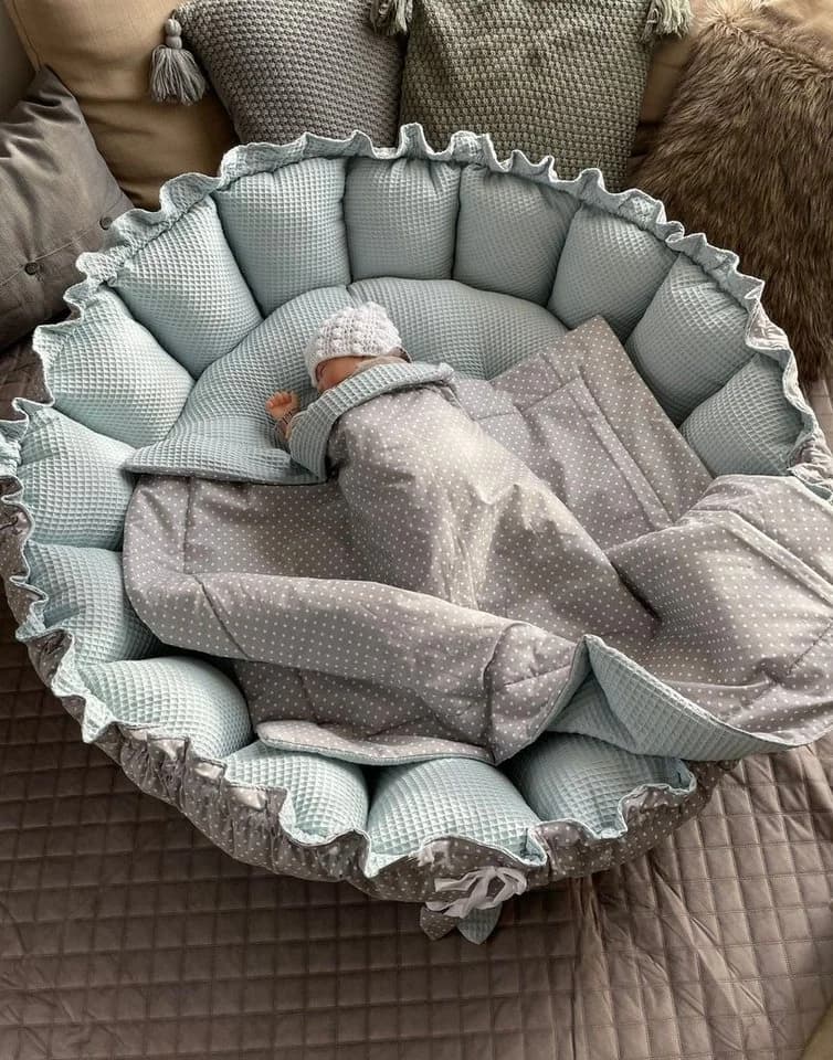 Loolay Bettnestchen Zweiseitig ENGELSNEST XXL Premium WAFFELPIQUE + Decke + Kissen - Bild 4