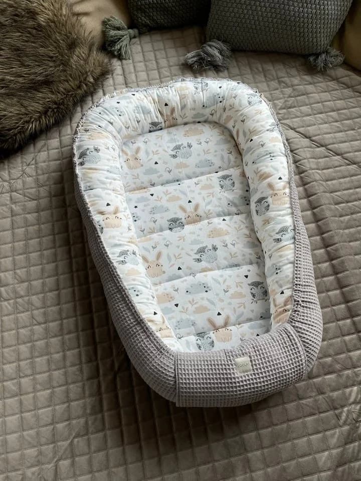 Loolay Bettnestchen Grau Beige Weiß Waffelpique Babyausstattung - Bild 3