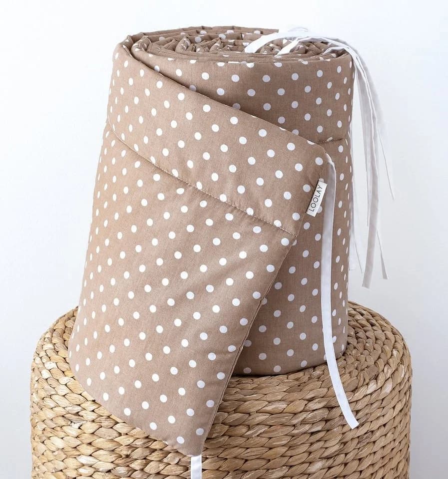 Loolay Bettnestchen Taupe Braun Punkte 100% Baumwolle