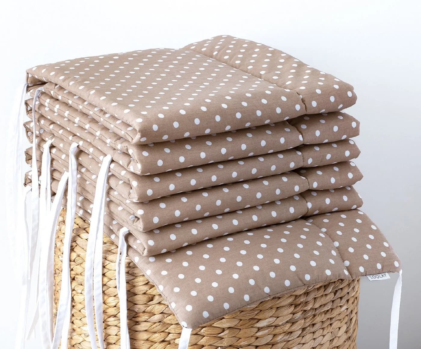 Loolay Bettnestchen Taupe Braun Punkte 100% Baumwolle - Bild 3
