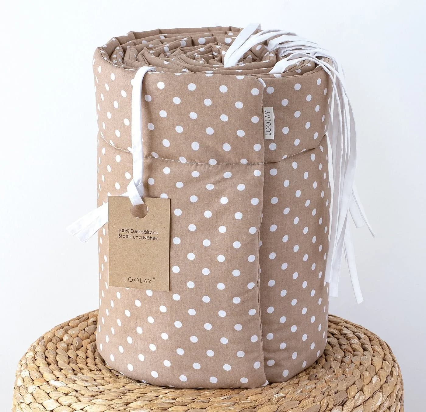 Loolay Bettnestchen Taupe Braun Punkte 100% Baumwolle - Bild 4