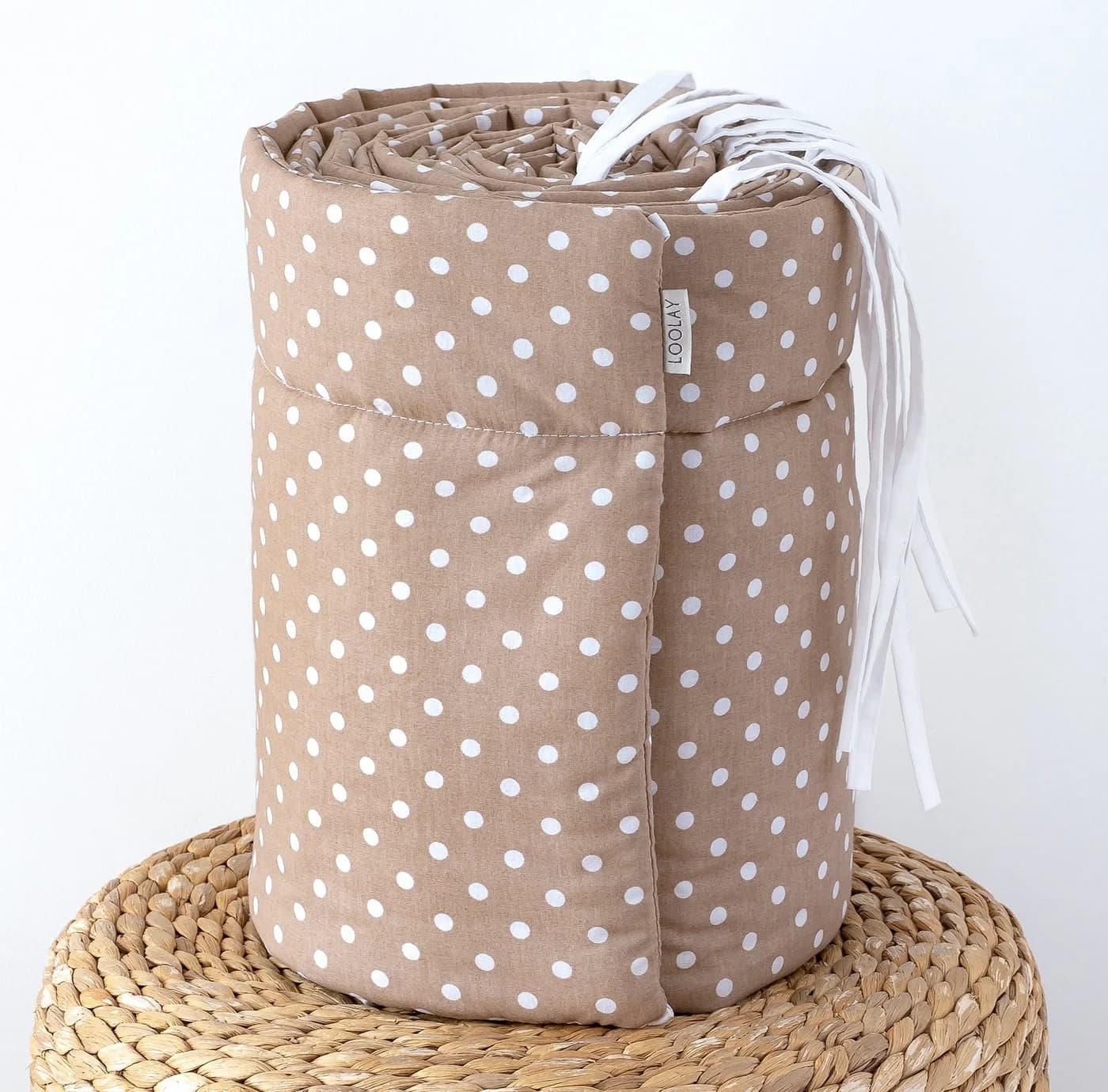 Loolay Bettnestchen Taupe Braun Punkte 100% Baumwolle - Bild 5