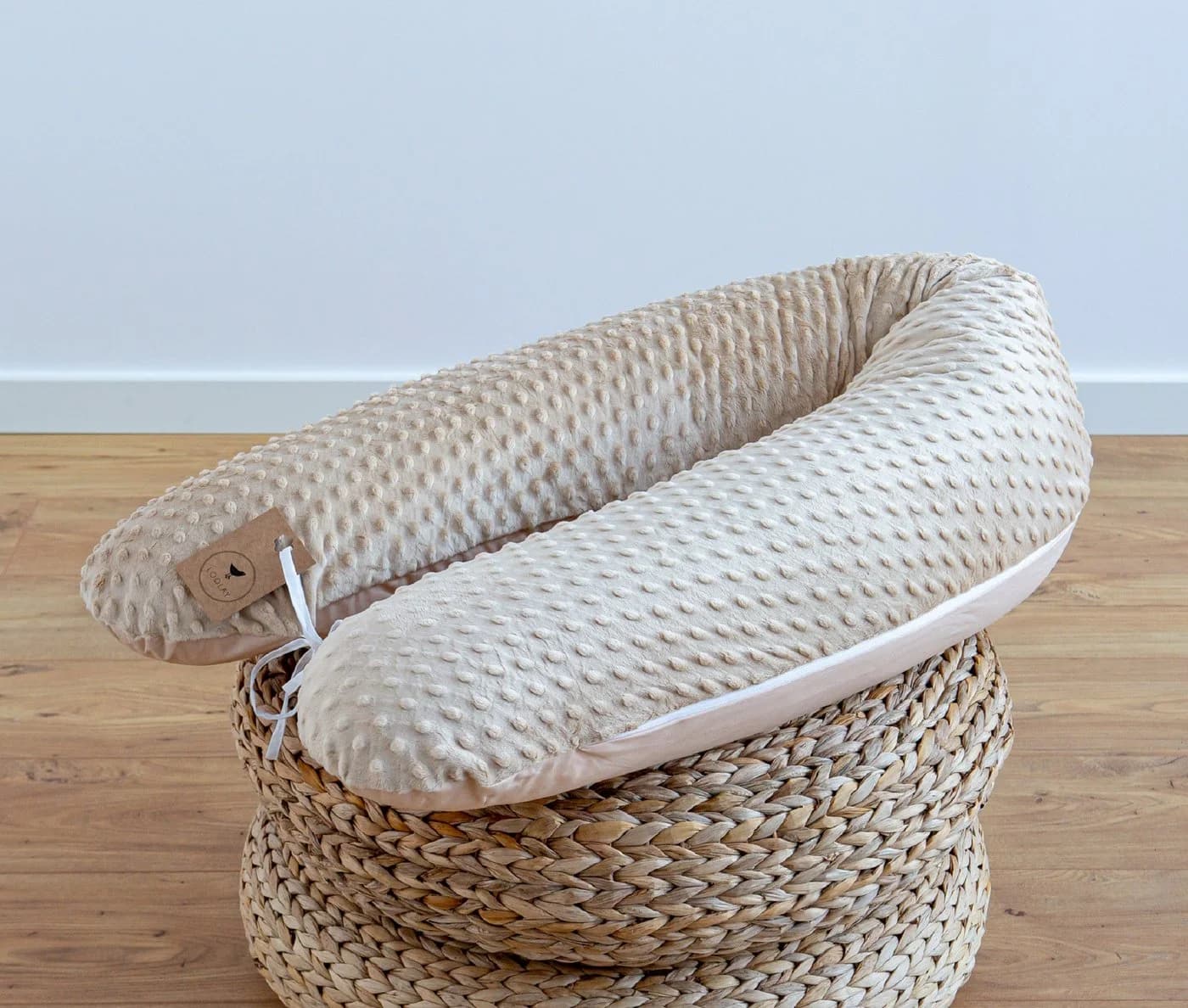Loolay Seitenschläferkissen Beige Baumwolle Abnehmbarer Bezug