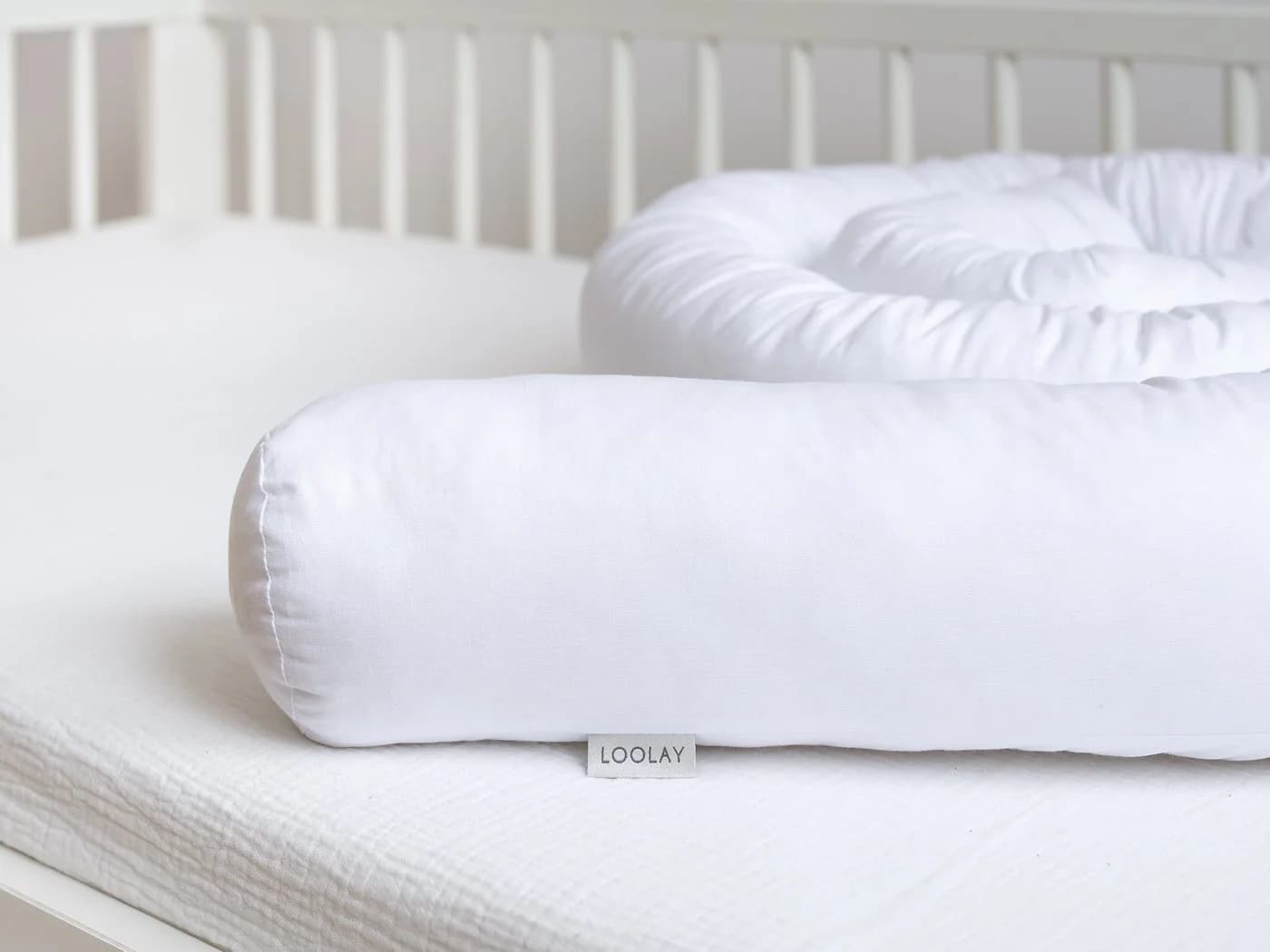 Loolay Nestchenschlange 100% Baumwolle Weiß Multifunktion Premium - Bild 2
