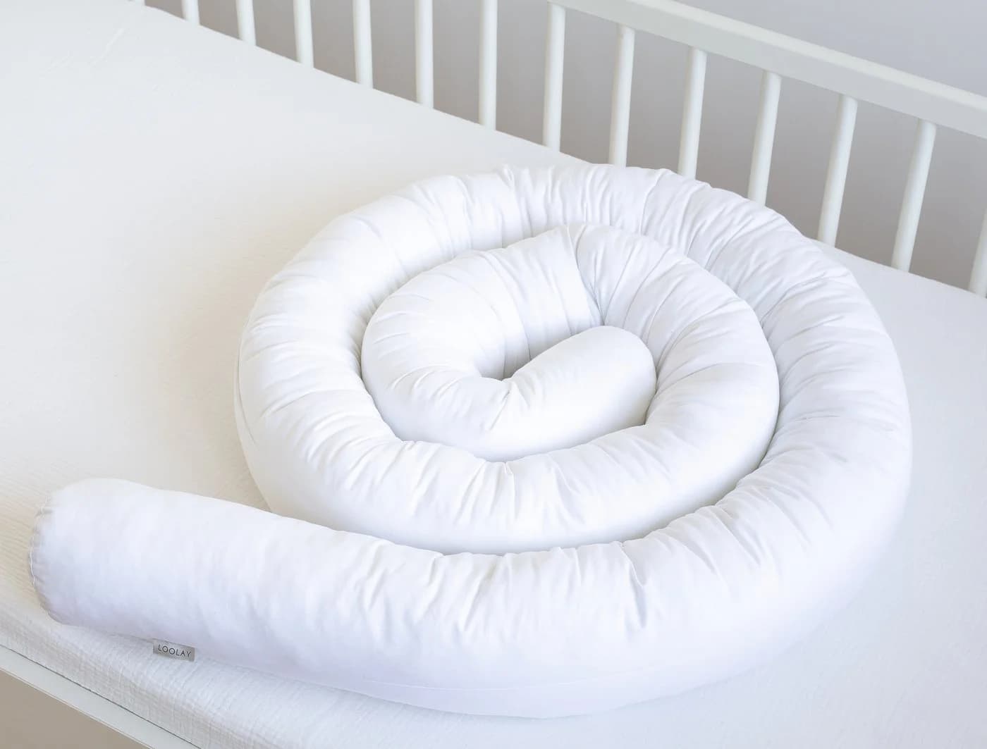 Loolay Nestchenschlange 100% Baumwolle Weiß Multifunktion Premium - Bild 3