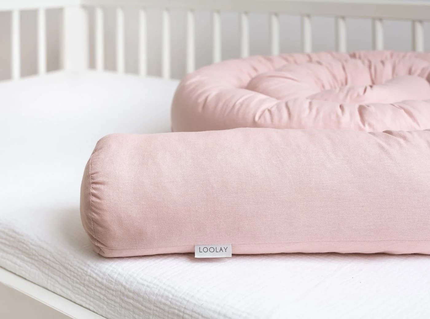 Loolay Nestchenschlange 200 cm Rosa 100% Baumwolle Multifunktion - Bild 2