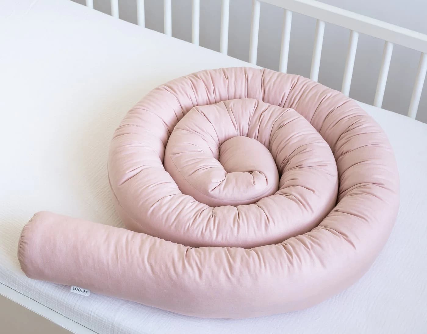 Loolay Nestchenschlange 200 cm Rosa 100% Baumwolle Multifunktion - Bild 3