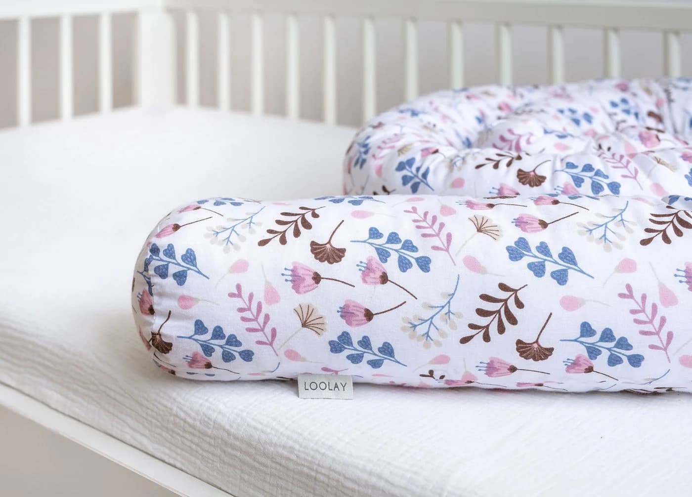 Loolay Nestchenschlange Rosa Blumen BIO-Baumwolle Multifunktion Premium - Bild 2
