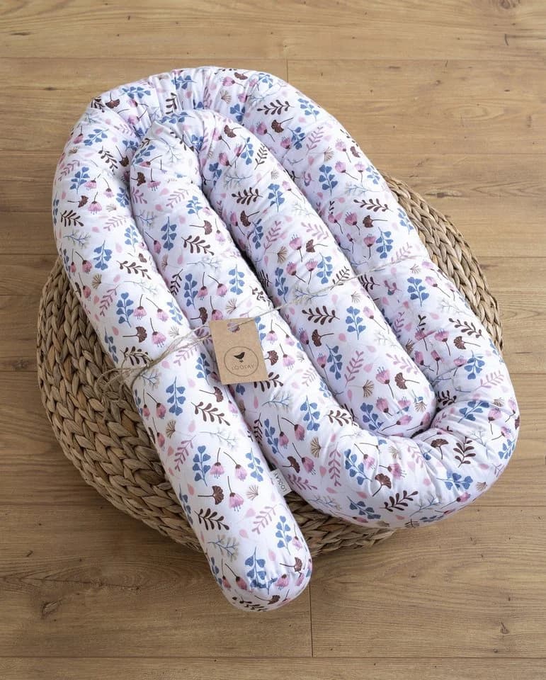 Loolay Nestchenschlange Rosa Blumen BIO-Baumwolle Multifunktion Premium - Bild 4