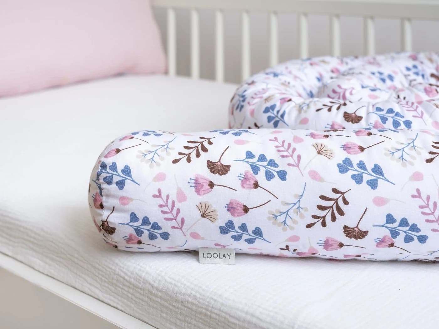 Loolay Nestchenschlange Rosa Blumen BIO-Baumwolle Multifunktion Premium - Bild 5
