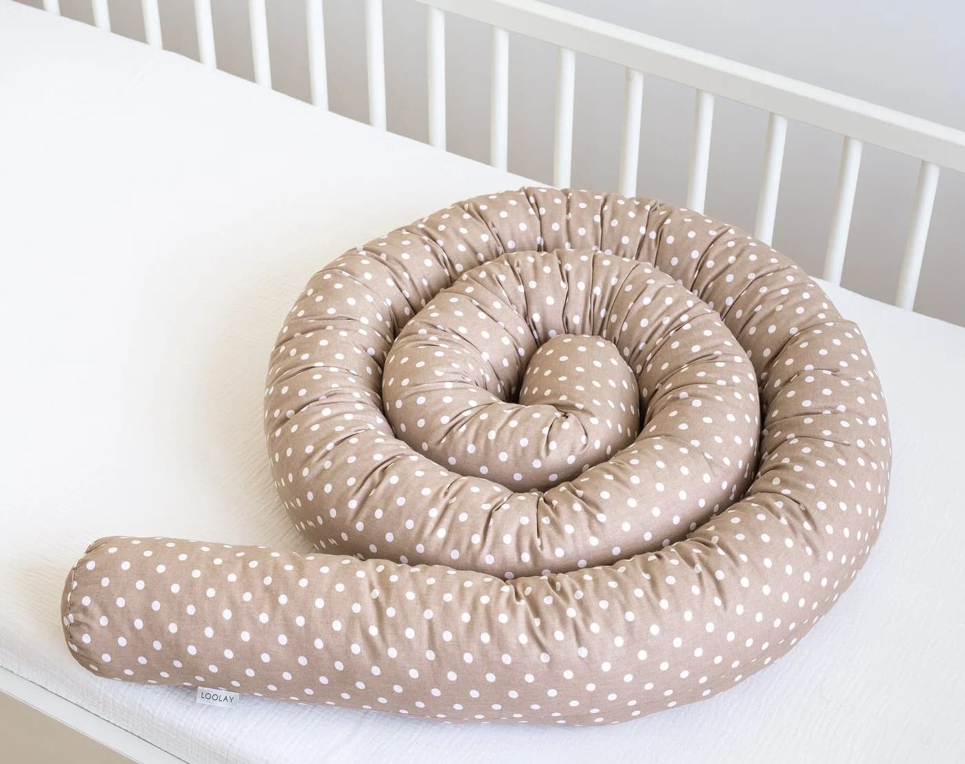 Loolay Nestchenschlange Braun Punkte Bio-Baumwolle 400cm - Bild 3