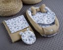 Loolay Bettnestchen Taupe 5-tlg. Waffelpique Bio-Baumwolle Bild 2