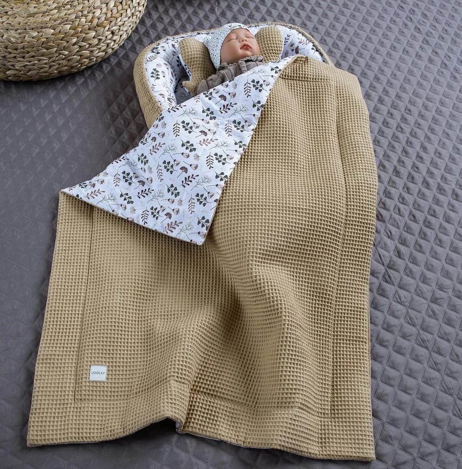 Loolay Bettnestchen Taupe 5-tlg. Waffelpique Bio-Baumwolle - Bild 5
