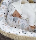Loolay Baby-Reisebett HASE Beige Weiß 5-tlg. Babynest Minky Fleece Bio-Baumwolle Bild 1