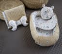 Loolay Baby-Reisebett HASE Beige Weiß 5-tlg. Babynest Minky Fleece Bio-Baumwolle Bild 3