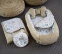 Loolay Baby-Reisebett HASE Beige Weiß 5-tlg. Babynest Minky Fleece Bio-Baumwolle Bild 4