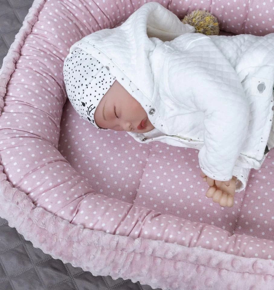 Loolay Bettnestchen Rosa Minky Fleece Bio-Baumwolle Babynest - Bild 2