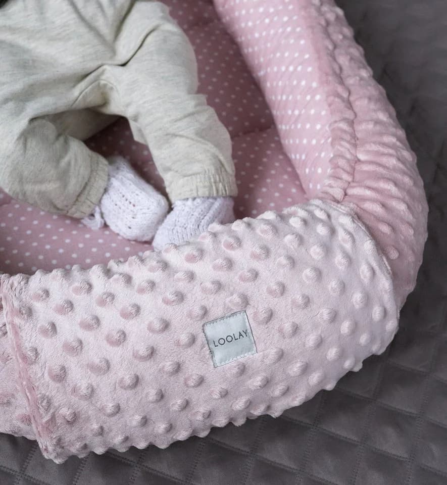 Loolay Bettnestchen Rosa Minky Fleece Bio-Baumwolle Babynest - Bild 4