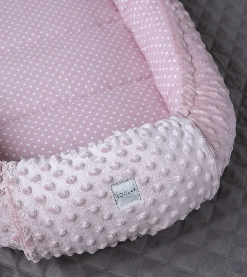 Loolay Bettnestchen Rosa Minky Fleece Bio-Baumwolle Babynest - Bild 5