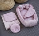 Loolay Bettnestchen Punkte ROSA 5-tlg. Set mit Matratze & Kissen Bild 2