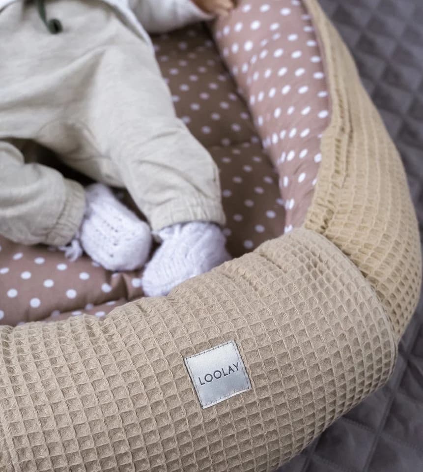 LOOLAY Bettnestchen 5-tlg. Set Taupe/Waffelpique