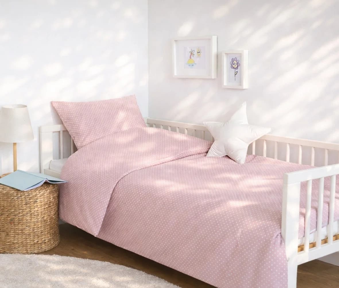 Loolay Kinderbettwäsche Set Rosa Baumwolle 2-teilig