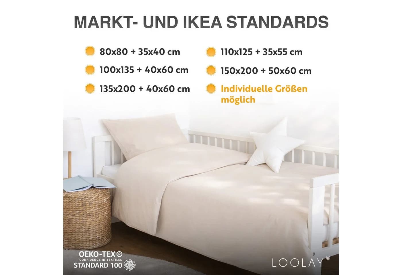 Loolay Kinderbettwäsche Set 2-teilig Senfgelb Baumwolle - Bild 3
