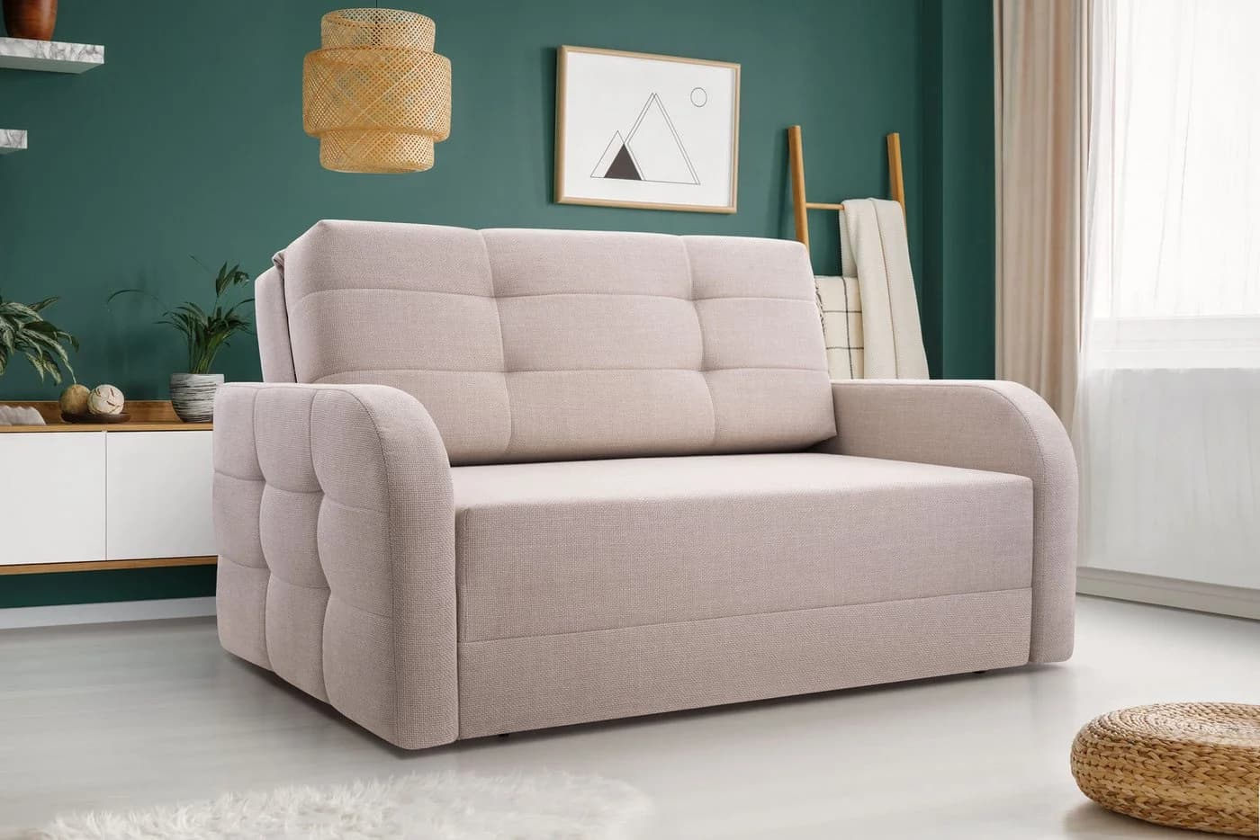 MOEBLO Schlafsofa PORTO 120 Blau mit Schlaffunktion und Bettkasten - Bild 3