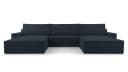 MOEBLO Wohnlandschaft DENVER U Eckcouch Cordstoff Schwarz mit Schlaffunktion Bild 1