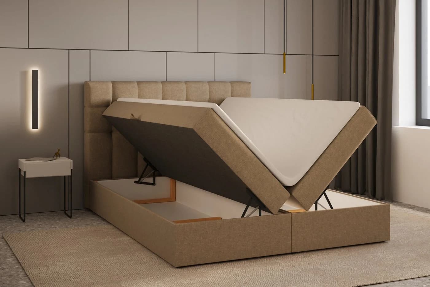 MOEBLO Boxspringbett 05 mit Bettkasten und gepolstertem Kopfteil - Bild 4